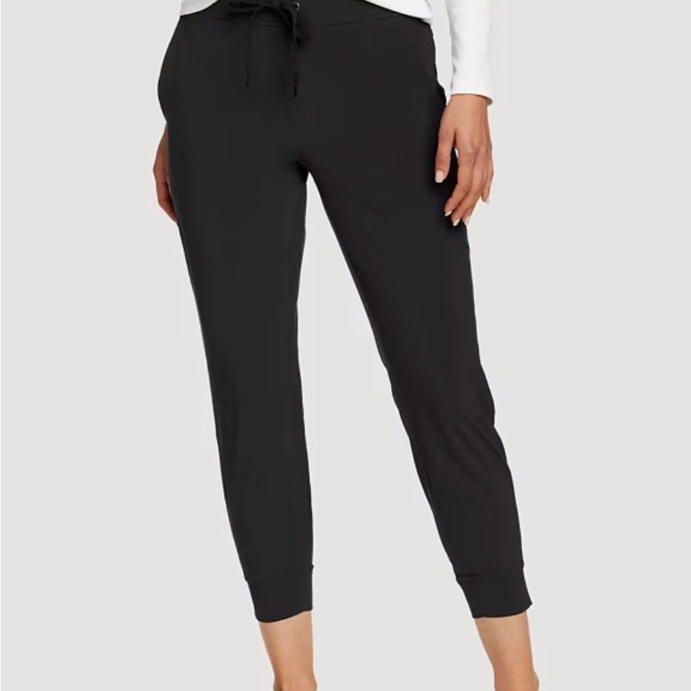 NWT Eddie Bauer Women's Departure Stretch Mid-Rise Joggers Black Size Large